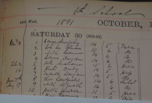 School register showing Padraig Pearse